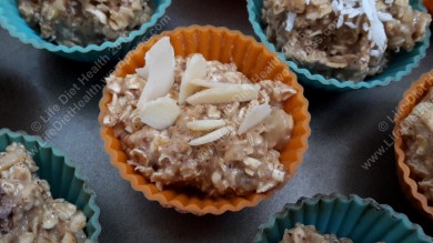 Ready to bake: Flaked almond topped cakes