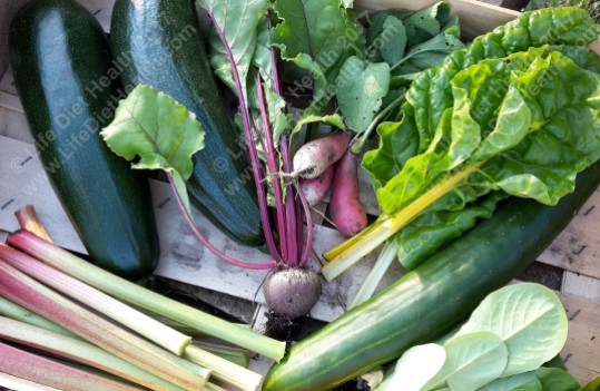 We stopped our veg box this week as now we can make our own! Rhubarb, courgettes, beetroot, chard, lettuce, radishes & cucumber!