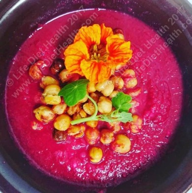 Smooth velvety beetroot soup